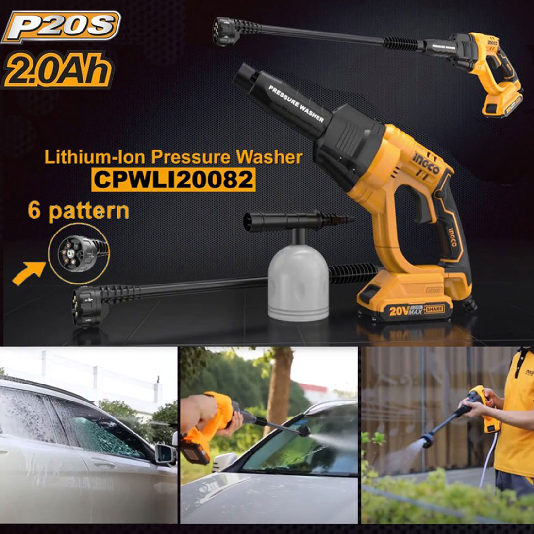 UN17757 Aku perač miniwash CPWLI20082 INGCO