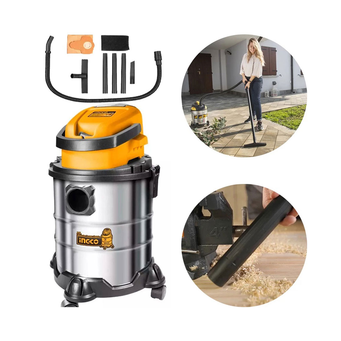 UN17762* Aku usisavač 20V/20L/8kPa CVLI2005E INGCO (bez bat)