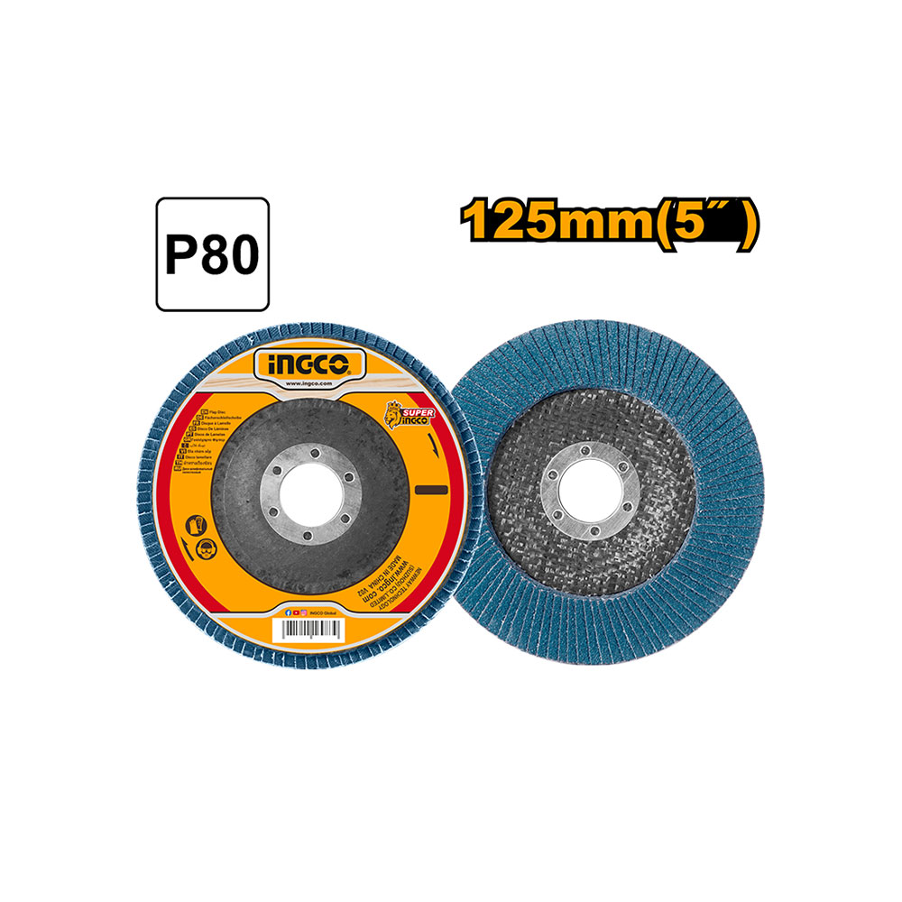 UN17775 Brusna ploča lamelasta 125x22 P80 FDZ1253 INGCO