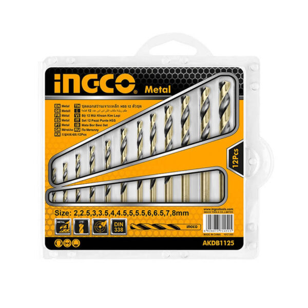 UN17530 Svrdlo HSS twist 12kom set - AKDB1125 INGCO DIN 338