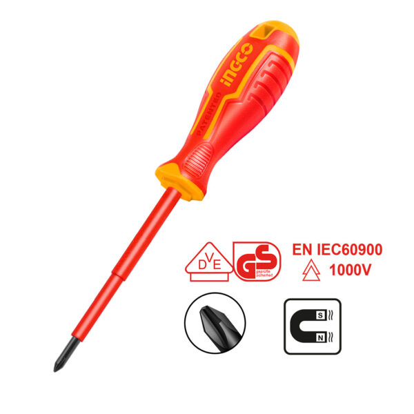 UN17580 Odvijač VDE izolirani križni PH2 × 100 HISD81PH2100 INGCO