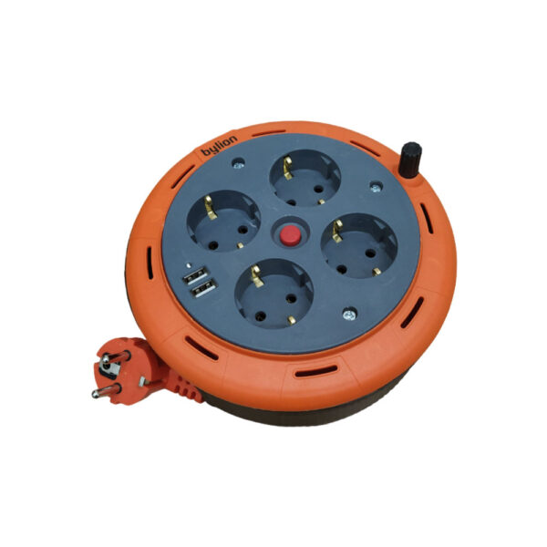 PHE-05310FUSB Kabelska motalica 5m 1mm2 2xUSB