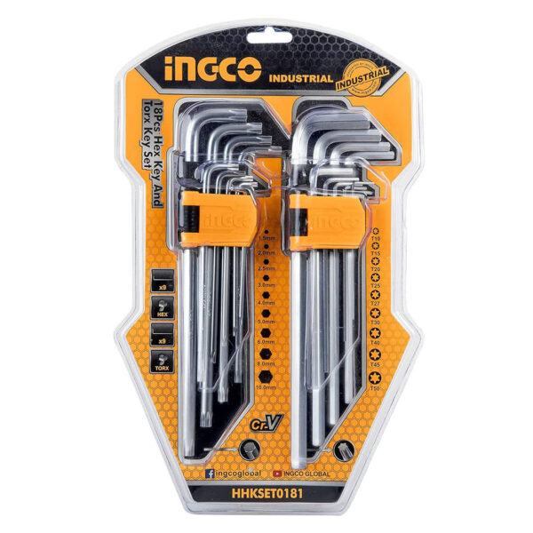 UN17645 Ključ imbus-torx set 18kom HHKSET0181 INGCO