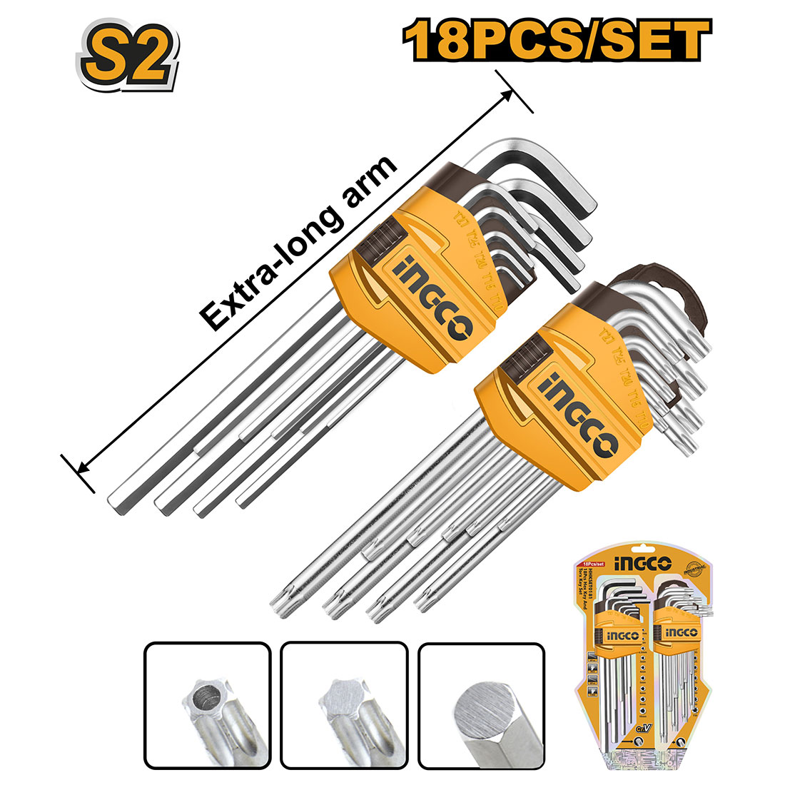 UN17645 Ključ imbus-torx set 18kom HHKSET0181 INGCO