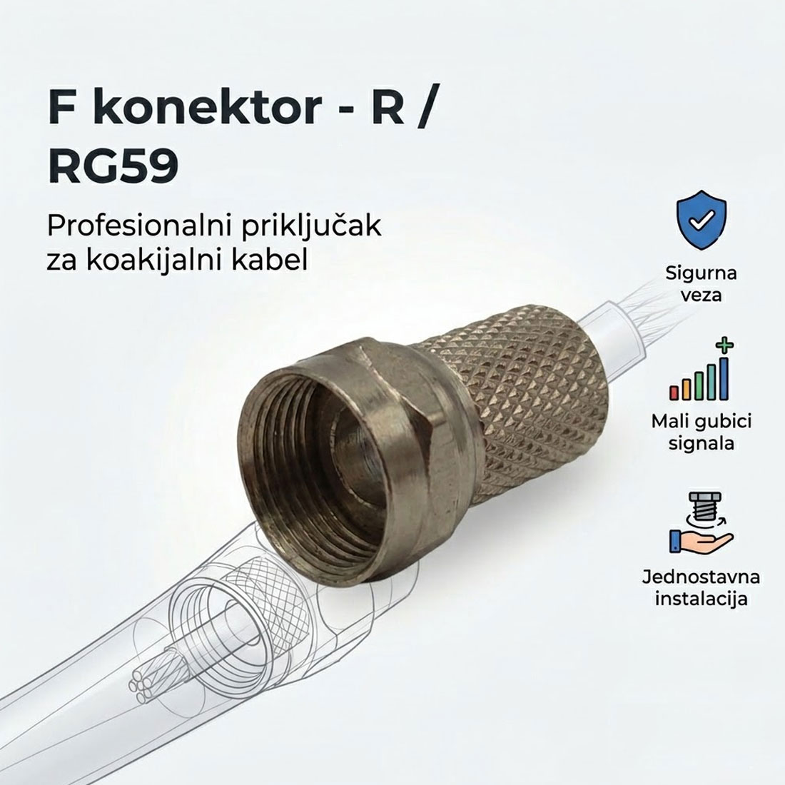 UN16582 Konektor F RG59 5mm