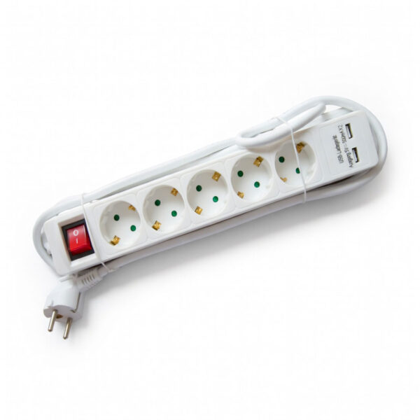 UN15569 PP515P 2USB 5V 0,5A produžna priključnica 5/1,5