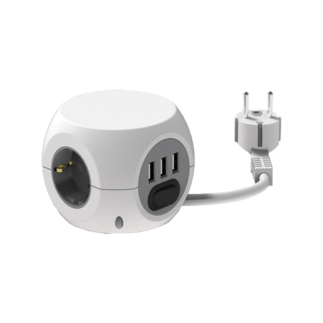 UN17341 PP3/1,5/3USB punjač priključnica Mini Cube 3/3USB 1,5met