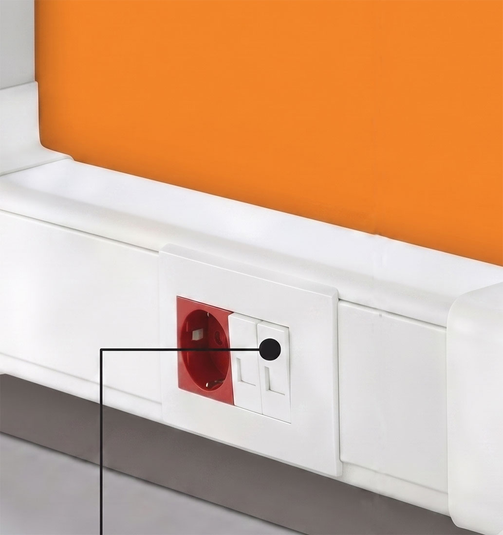 UN18163 CNL Nosač za 2 utičnice 45x45 parapetnog kanala 100x50 10051-11