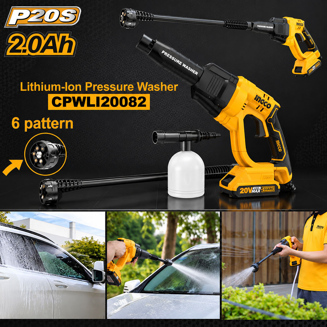UN17757 Aku perač miniwash CPWLI20082 INGCO