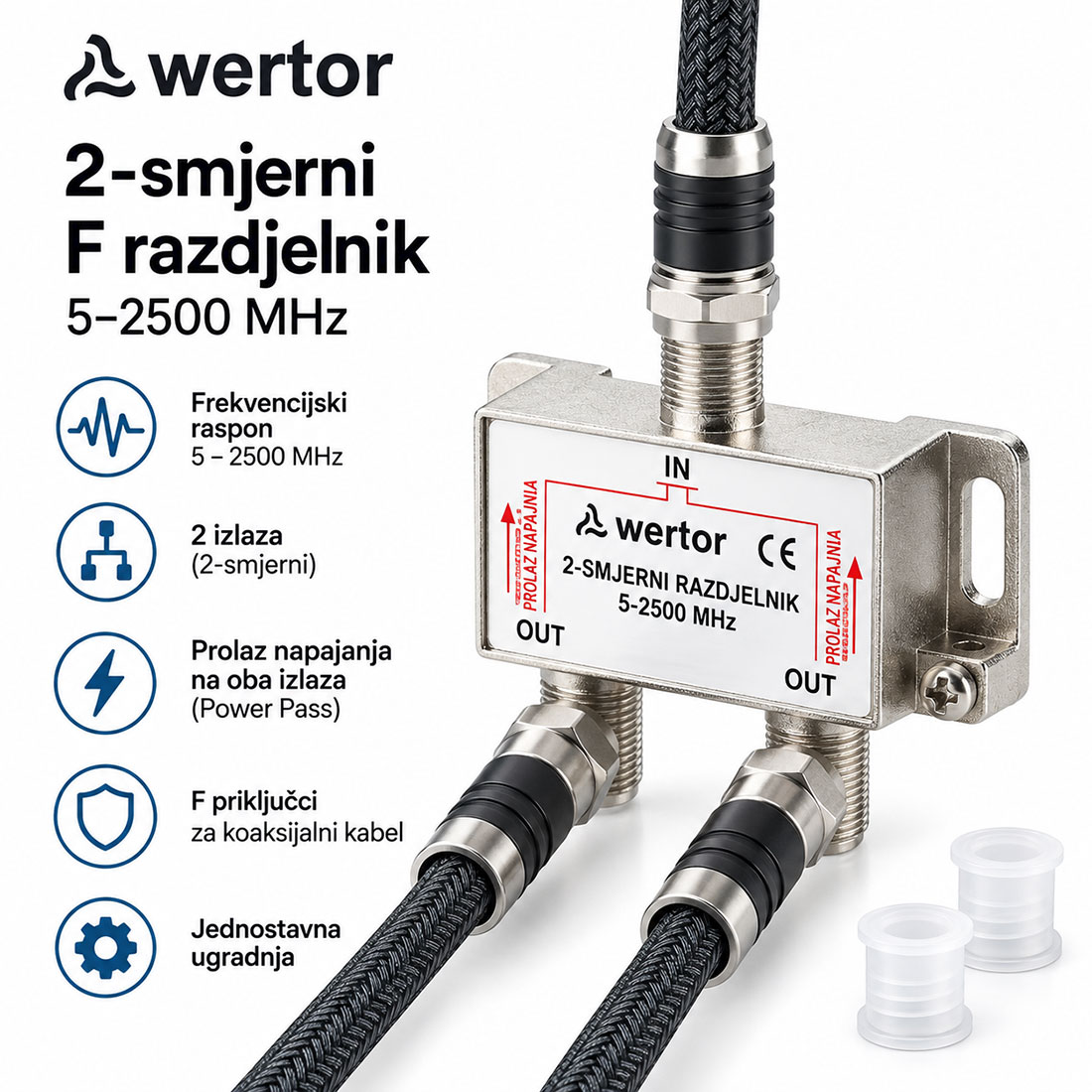 UN16585 Antenska sabirnica splitter 2/1 F-kon