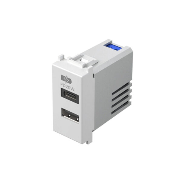 EM69PW TEM USB punjač A+C,20W 1M bijeli sjaj