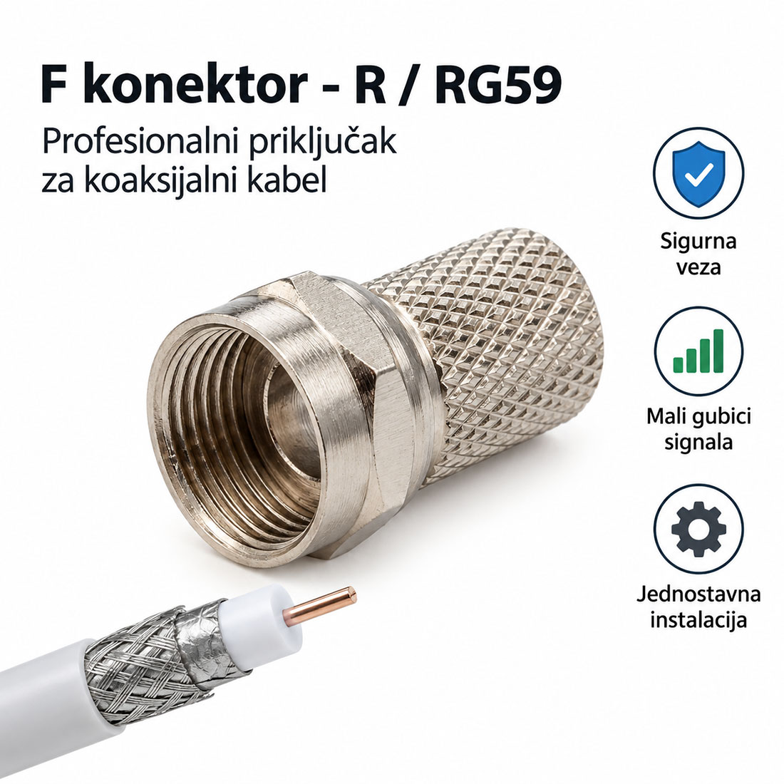 UN12312 Konektor F RG59 6.5mm