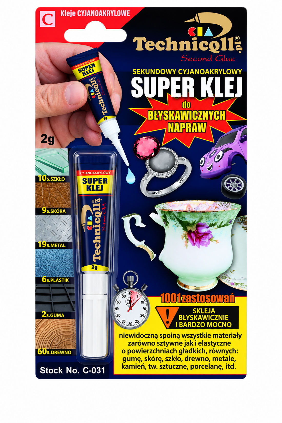 UN16308 Technicqll C-031 Ljepilo Cijanoakrilatno SUPER  2g