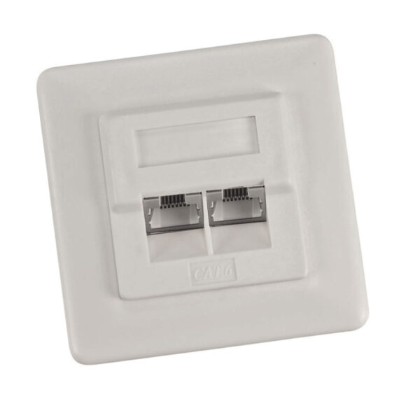 UN12002 Utičnica Cat6 2xRJ45 STP podžbukna krem