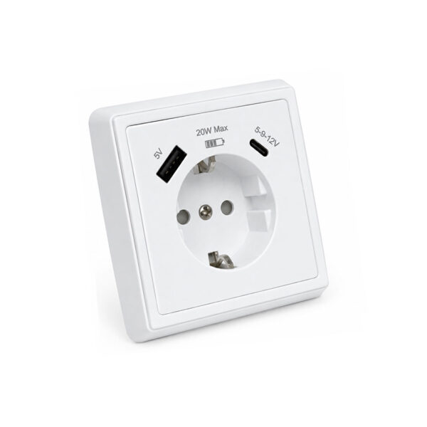 Utičnica šuko + USB A+C WLT 1238LT